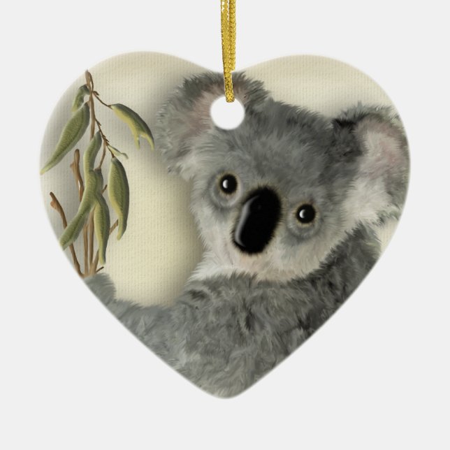 Ornamento De Cerâmica Koala bonito personalizado (Frente)