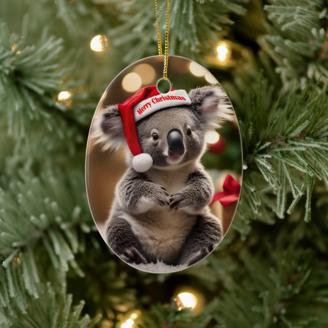 Ornamento De Cerâmica "Koala Kris Kringle: Natal Abaixo" (Árvore)