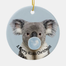 Koala soprando uma pastilha azul