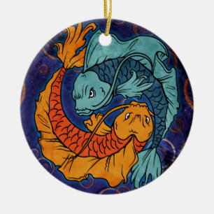 Ornamento De Cerâmica Koi Fish