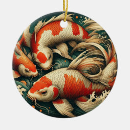 Ornamento De Cerâmica Koi Fish Christmas