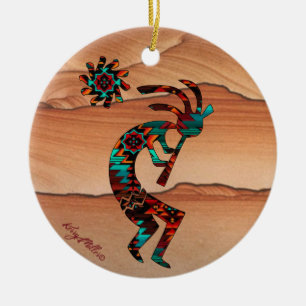 ORNAMENTO DE CERÂMICA KOKOPELLI JOGANDO A FLUTA