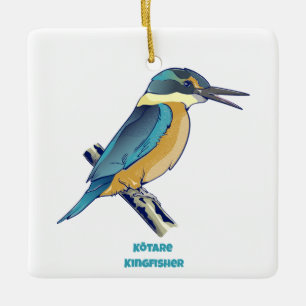 Ornamento De Cerâmica Kotare Kingfisher NZ BIRD