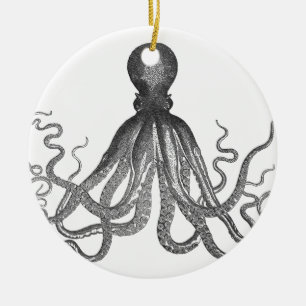 Ornamento De Cerâmica Kraken - polvo gigante preto/Cthulu