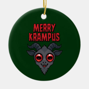 Ornamento De Cerâmica Krampus Alegre e Sinistro Cute