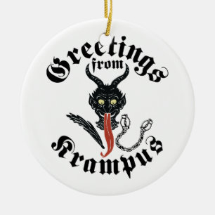 Ornamento De Cerâmica Krampus Saudações