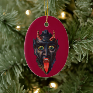 Ornamento De Cerâmica Krampus Vintage Ilustração Krampusnacht
