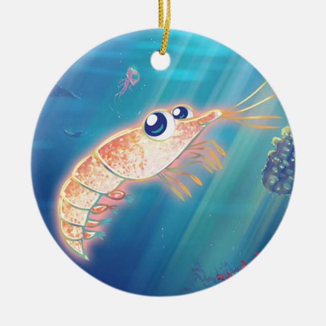 Ornamento De Cerâmica Krill bonito (Frente)