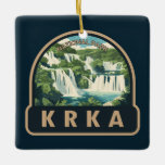 Ornamento De Cerâmica Krka National Park Croácia Viagem Art<br><div class="desc">Trabalho de arte de vetor Krka. O Parque Nacional de Krka fica ao longo do rio Krka,  no sul da Croácia. É conhecida por uma série de 7 cachoeiras.</div>