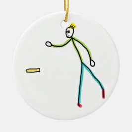 Ornamento De Cerâmica Kubb Jogando Stickman