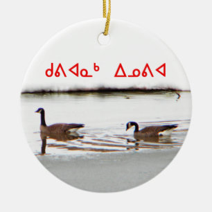 Ornamento De Cerâmica Kuvianak Innovia - Honkers - gansos de Canadá