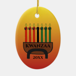 Ornamento De Cerâmica Kwanzaa Candles