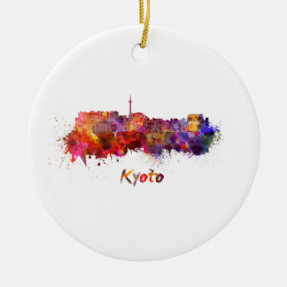 Ornamento De Cerâmica Kyoto skyline in watercolor
