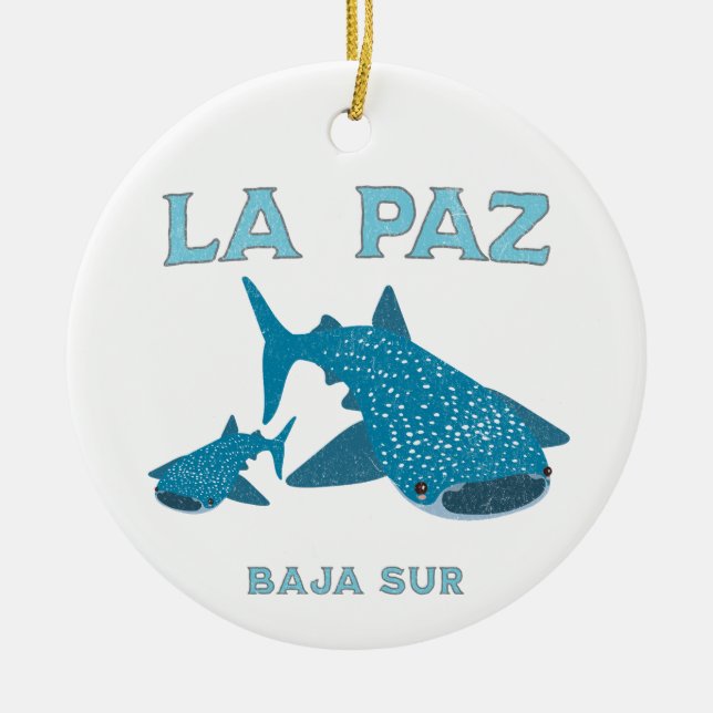 Ornamento De Cerâmica La Paz Baja Mexico Whale Shark (Frente)