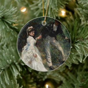 Ornamento De Cerâmica La Promenade Renoir Impressionista Pintura