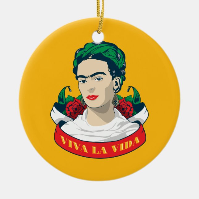 Ornamento De Cerâmica La Vida de Frida Kahlo | Viva (Frente)