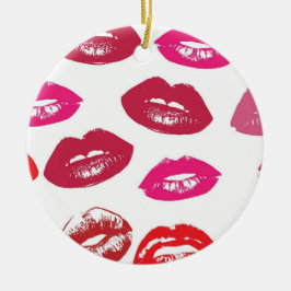 Ornamento De Cerâmica Lábios-Kissable (Lábios-Kissing, Lábio Vermelho e 
