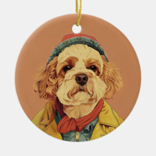 Ornamento De Cerâmica Labradoodle