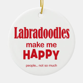 Ornamento De Cerâmica Labradoodles Me Faz Feliz