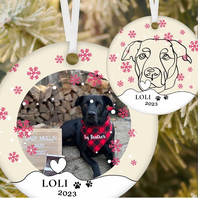 Ornamento De Cerâmica Labrador Cão Personalizado Cerâmica de Desenho Mão (Criador carregado)