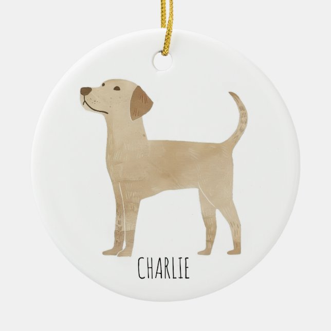 Ornamento De Cerâmica Labrador Dog (Frente)