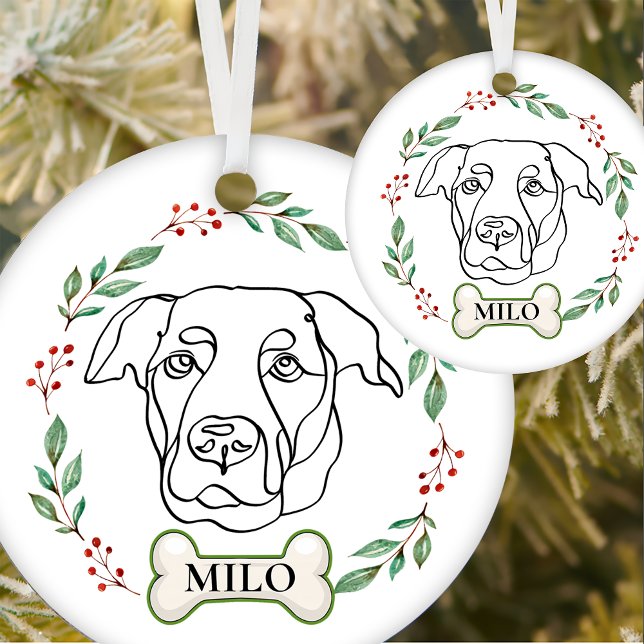 Ornamento De Cerâmica Labrador Dog Presente de Natal Personalizado (Criador carregado)