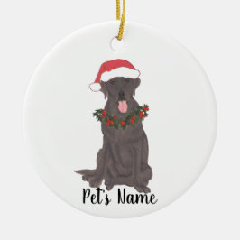 Ornamento De Cerâmica Labrador Personalizado (Chocolate)