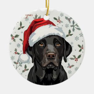 Ornamento De Cerâmica Labrador preto