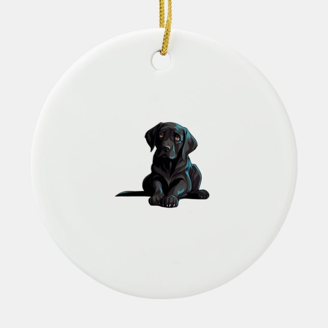 Ornamento De Cerâmica Labrador Puppy (Frente)