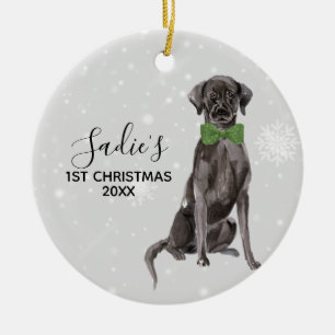 Ornamento De Cerâmica Labrador Retriever Black Lab Holiday Christmas