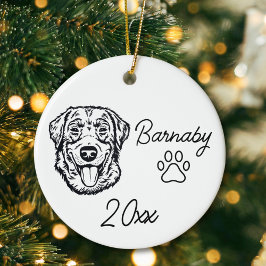 Ornamento De Cerâmica Labrador Retriever Cachorro Nome Personalizado & A