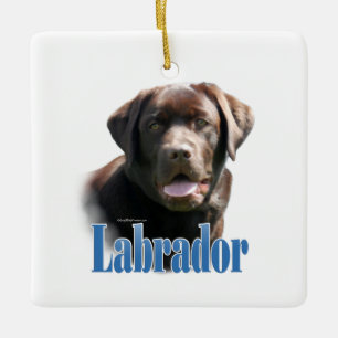 Ornamento De Cerâmica Labrador Retriever (chocolate)