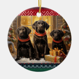 Ornamento De Cerâmica Labrador Retriever Christmas