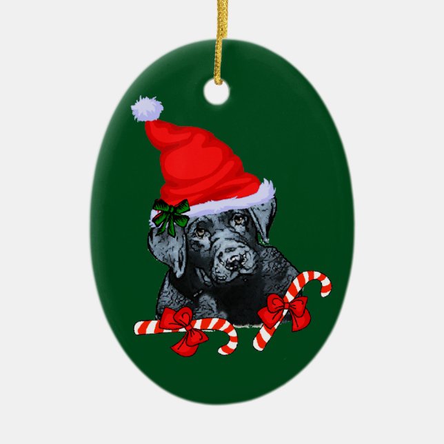 Ornamento De Cerâmica Labrador Retriever Christmas (Frente)