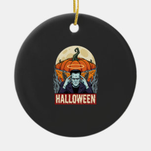 Ornamento De Cerâmica Labrador Retriever Halloween Bruxa Cachorro Vintag