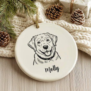 Ornamento De Cerâmica Labrador Retriever Personalizado Natal Cachorro