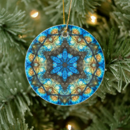 Ornamento De Cerâmica Labradorite caleidoscópica "Vidro manchado"