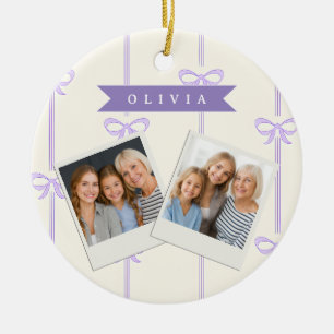 Ornamento De Cerâmica Laço Coquette Personalizado Nome Estética Feminina