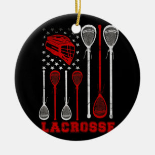 Ornamento De Cerâmica Lacrosse American Flag Lax Sport