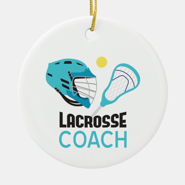 Ornamento De Cerâmica Lacrosse Coach (Frente)