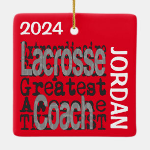 Ornamento De Cerâmica Lacrosse Coach Extraordinaire CUSTOM