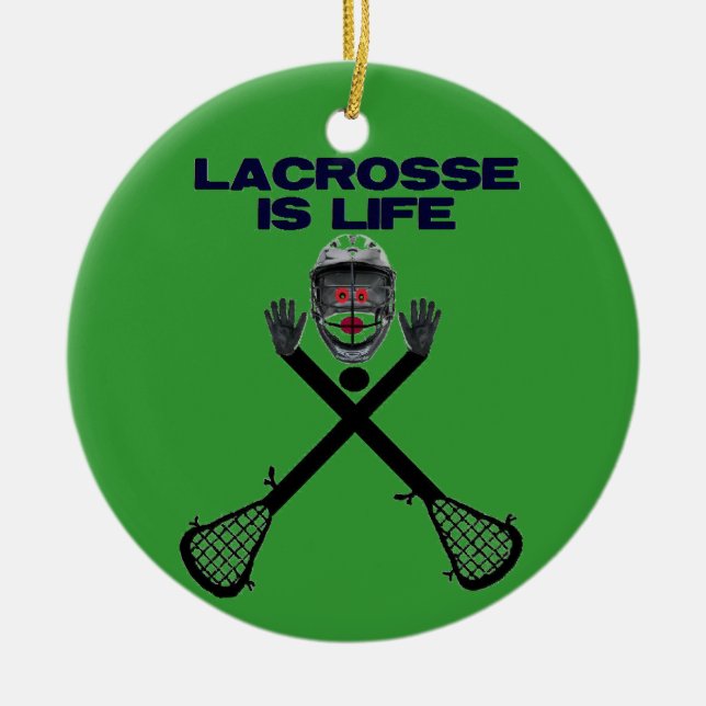 Ornamento De Cerâmica Lacrosse é a Vida (Frente)