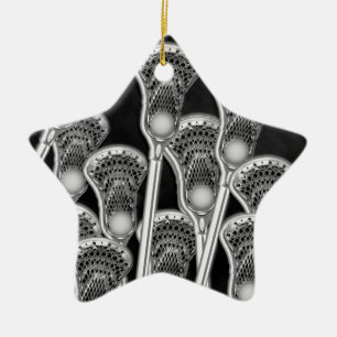 Ornamento De Cerâmica Lacrosse Gift Team Orange