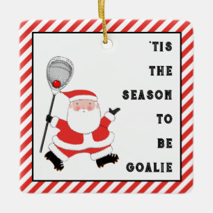 Ornamento De Cerâmica Lacrosse Goalie Holiday Gift Cerâmica Ornament