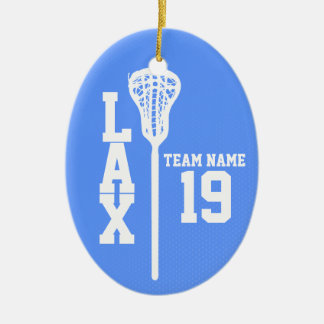 Ornamento De Cerâmica Lacrosse Jersey com Photo Blue