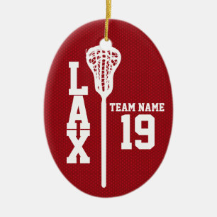 Ornamento De Cerâmica Lacrosse Jersey com Photo Red