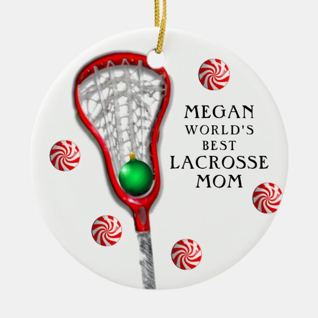Ornamento De Cerâmica Lacrosse Mãe (Frente)
