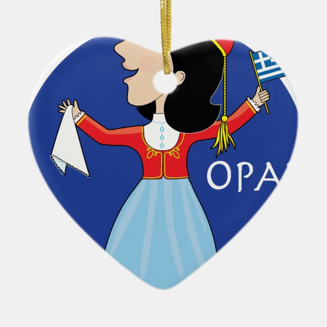 Ornamento De Cerâmica Lady Dança Grega (Frente)