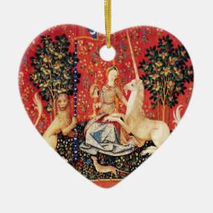 Ornamento De Cerâmica LADY E UNICORN Lion,Flores Fantásticas,Animais