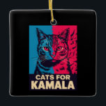 Ornamento De Cerâmica Lady Gato Sem Fios Está Votando Kamala Harris 2024<br><div class="desc">Lady Gato sem Filhos Está Votando Kamala Harris Presidente 2024</div>